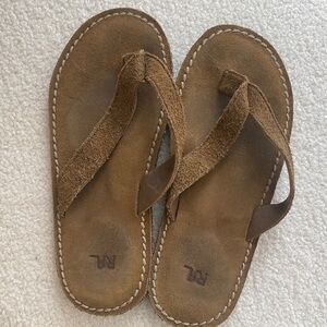 Brown Suede Flip Flops